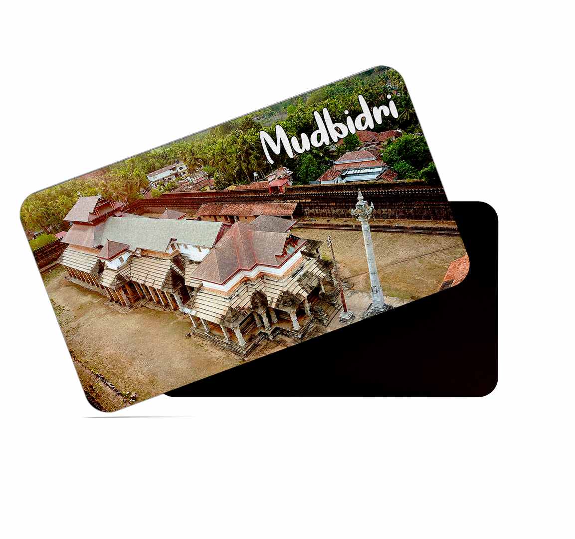 dhcrafts Multicolor Karnataka Mudbidri Design Rectangular Rubber Matte Finish Fridge Magnet / Magnetic Card Pack of 1 (8.6cm x 5.4cm)